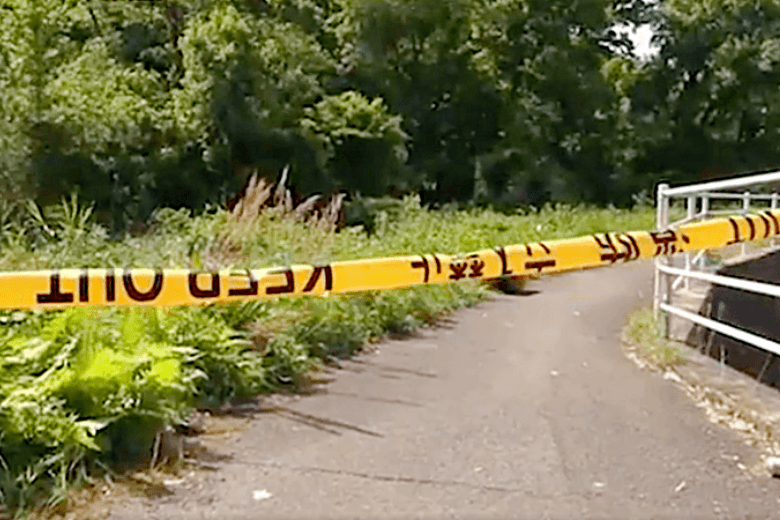 絆會系「由仁総業」の谷奥由浩組長銃撃事件-帽子と服脱ぎ捨てる様子が映っていた現場付近