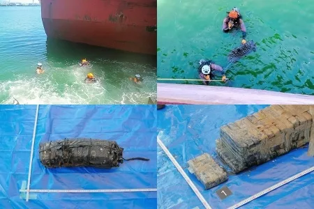 船員知らぬまま「パラサイト型」密輸 外国籍の大型貨物船の底からコカイン20キロ押収